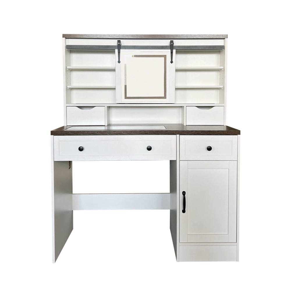Mesa de maquillaje Farmhouse Vanity Desk de 42 pulgadas, color blanco 1