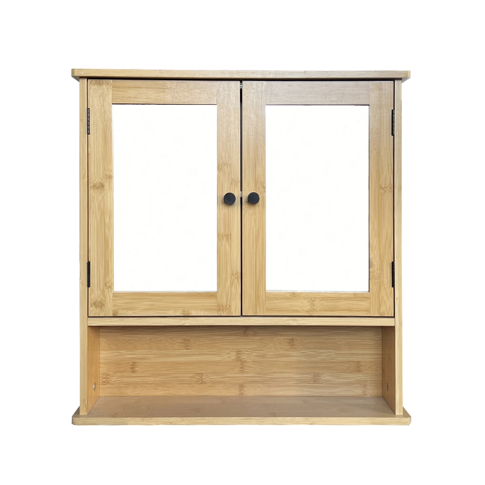 Mueble de baño de pared con espejo 2 puertas madera 1