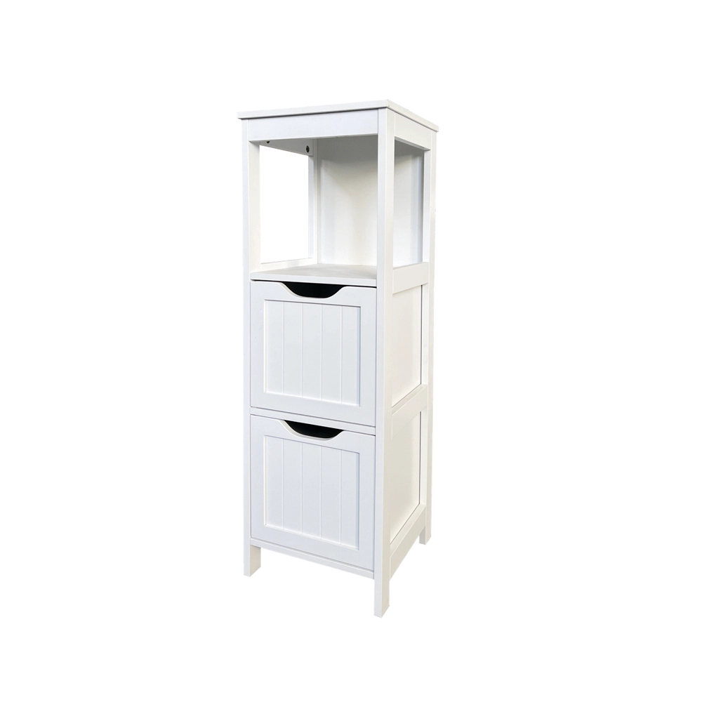 Organizador de gabinete de piso para baño, 2 cajones, 35 pulgadas, color blanco 1
