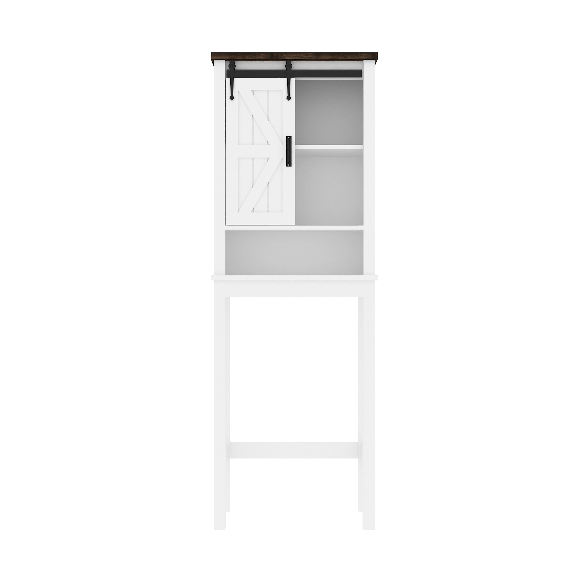 Gabinete de almacenamiento para inodoro con estantes ajustables & Puertas correderas 1