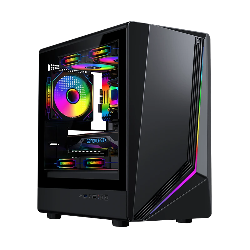 Корпус для игрового ПК Micro-ATX из закаленного стекла премиум-класса Mid-Tower ROKE 11 1