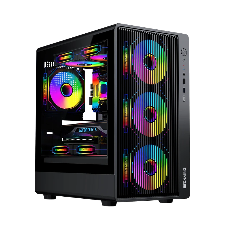 Tempered Glass Mid-Tower Micro-ATX Gaming PC Case ROKE 01 1