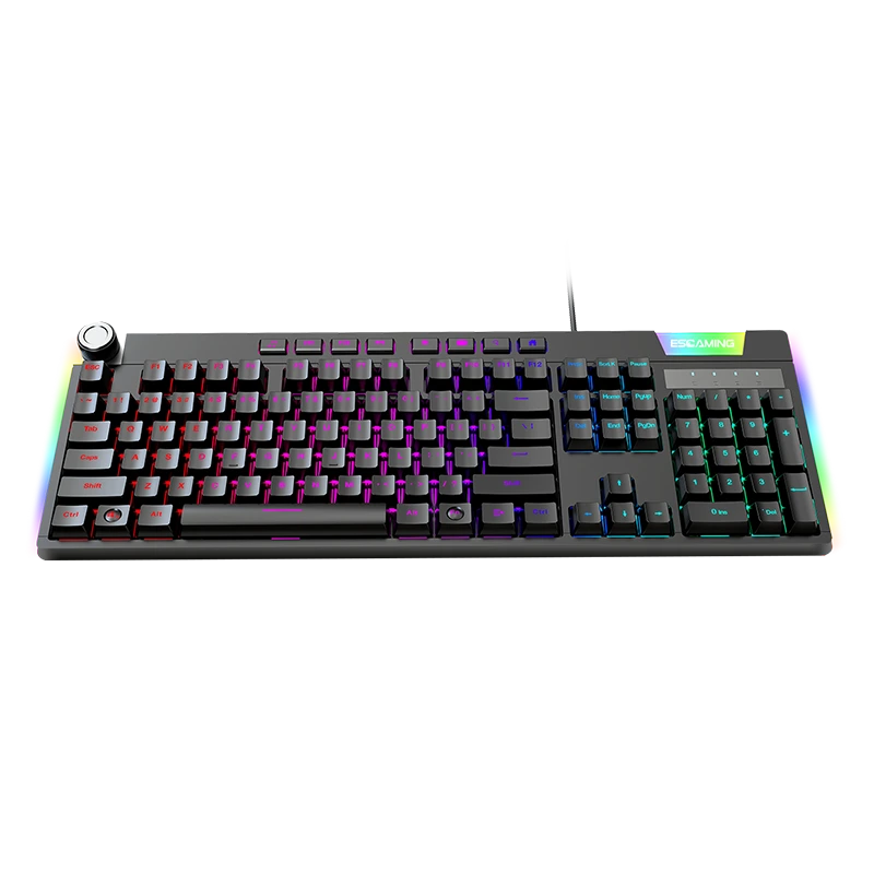 FULL SIZE 104 KEYS ESPORTS HOT-SWAP WIRED MECHANICAL KEYBOARD With MULTIMEDIA AND VOLUME TUNER V200 1