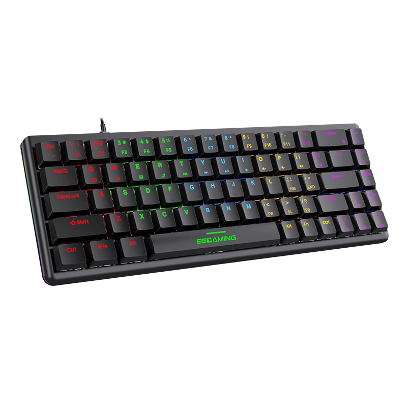 SLIM COMPACT LAYOUT 60% 68 MULTI GRADIENT KEYS THREE MODE WIRELESS MECHANICAL GAMING KEYBOARDS V400 1