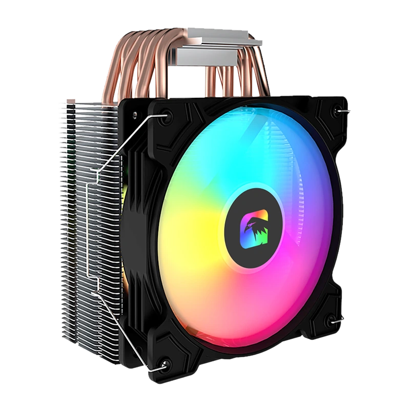 CUSTOM 4 U-HEATPIPES COPPER HEATSINKS ARGB GAMING RADIATOR FAN 120MM CPU COOLER RGB02 1