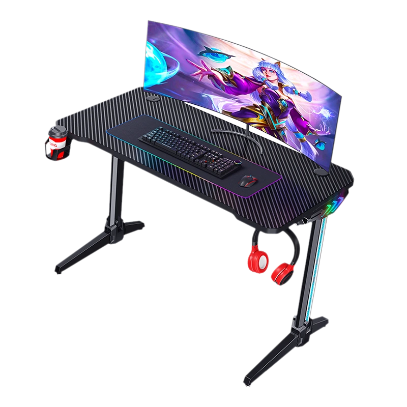 L-Shaped Black Folding Gaming Desk - Home & Office Computer Table LY120 1