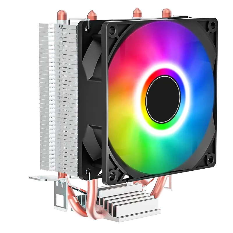 HIGH AIR VOLUME 2 HEATPIPES ALUMINUM FIN 120MM CPU CASE COOLER SINGLE FAN EZ-2A 1