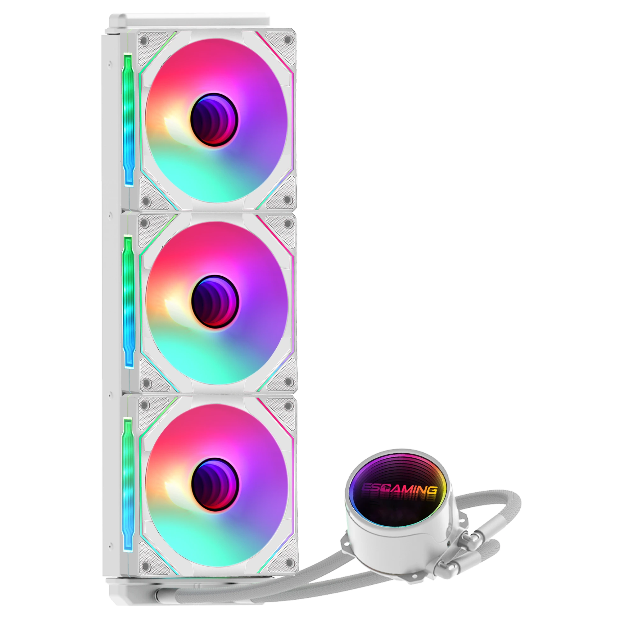 Custom 360mm Infinite Mirrors PC Water Cooling Liquid CPU Cooler – Prism 360 White  Key Refinements 1