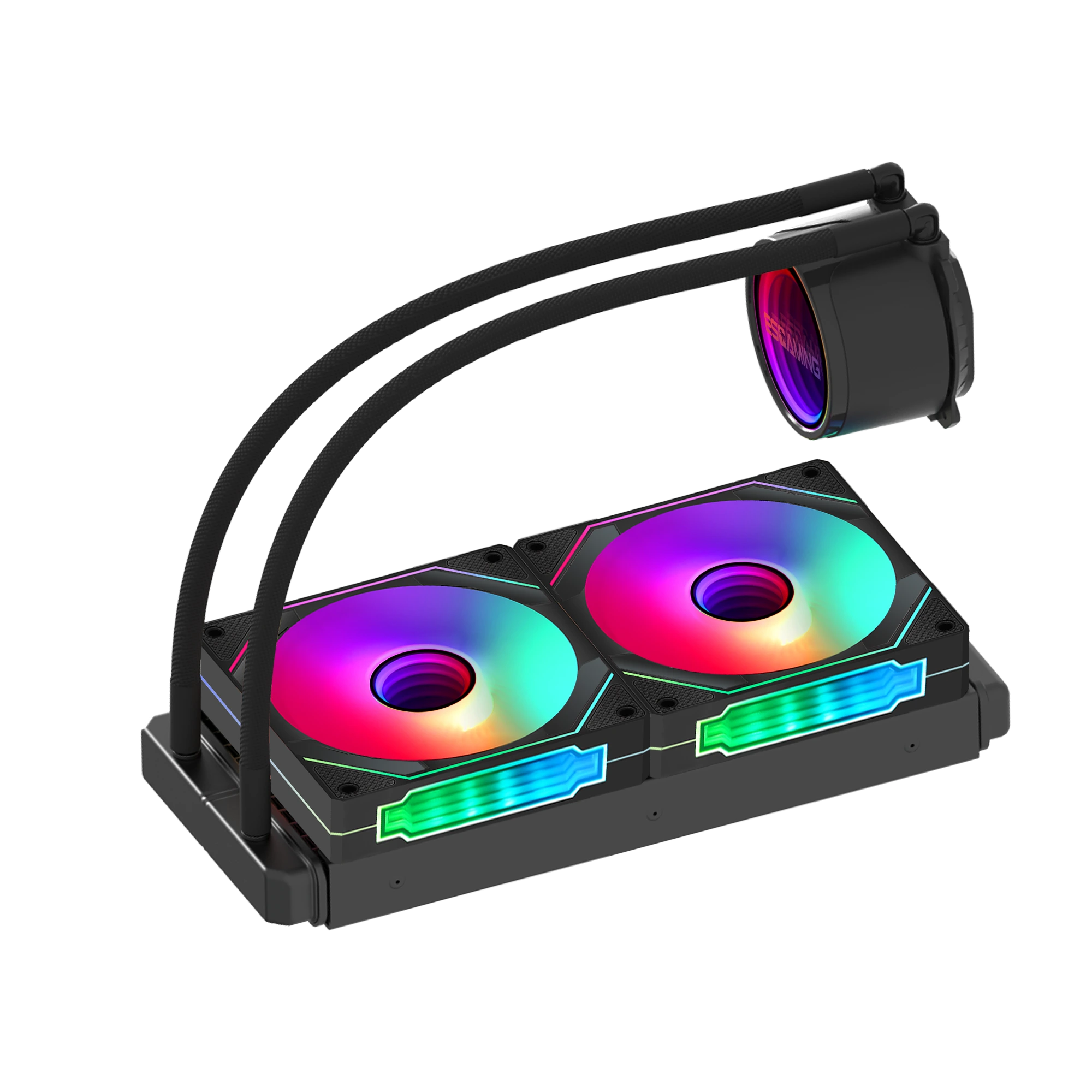 Wholesale Simplicity Gamer 2×120mm ARGB Gaming AIO Liquid CPU Cooler - Prism 240 Black 1