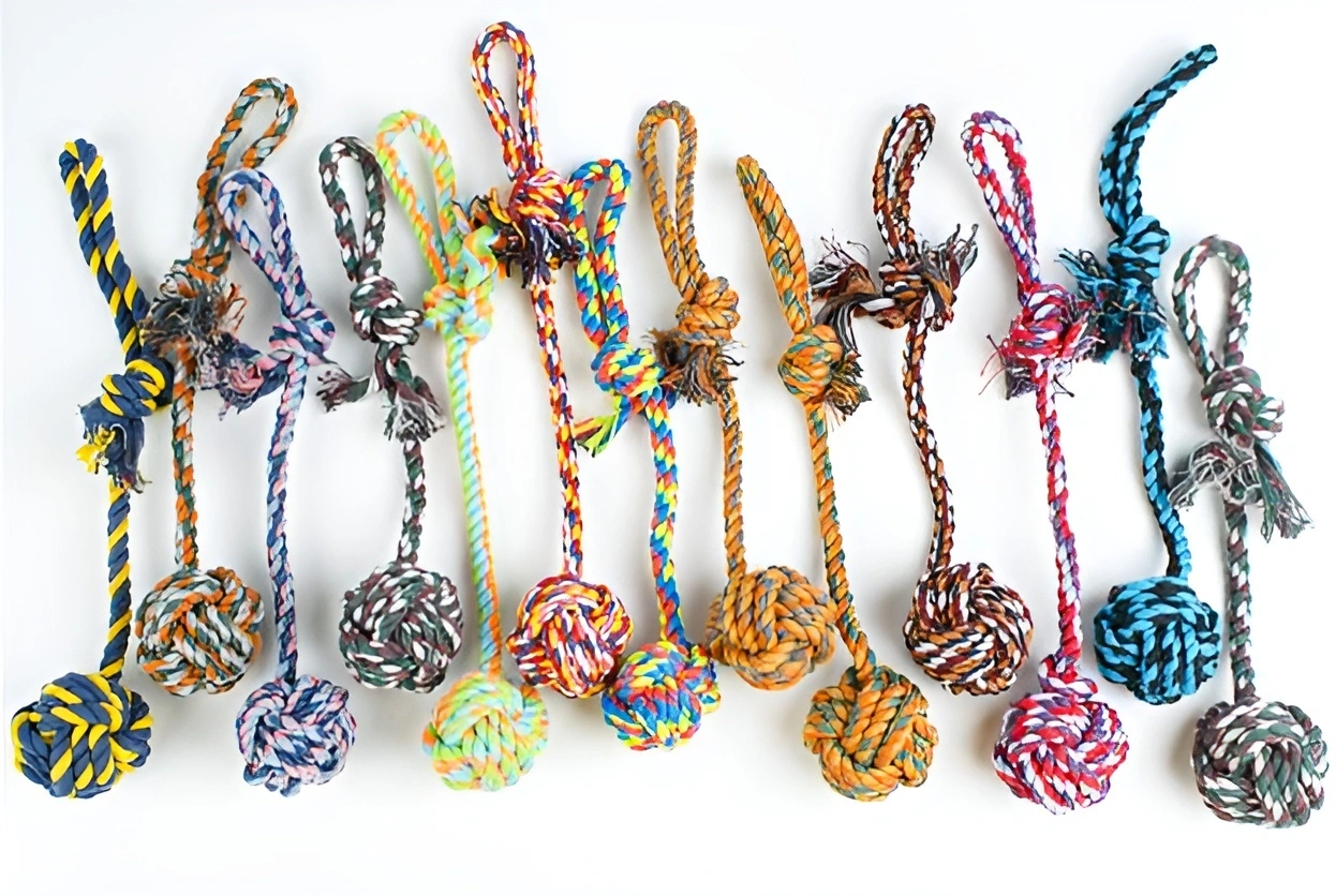 Pet Chew Toys Dog Colorful Cotton Interactive Bite Dog Toys Random With Cotton Rope For Dog playing-Xinchen 1
