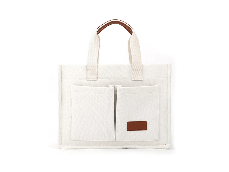 Plain shoulder large custom canvas women's tote bag with pocket for everything 1