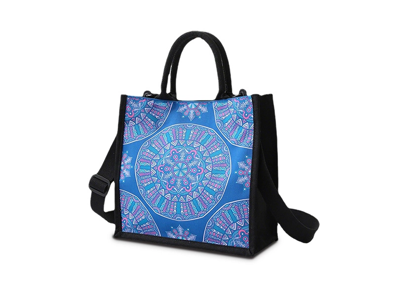 Customizable large-capacity printed canvas tote bag casual and fashionable  with shoulder straps 1