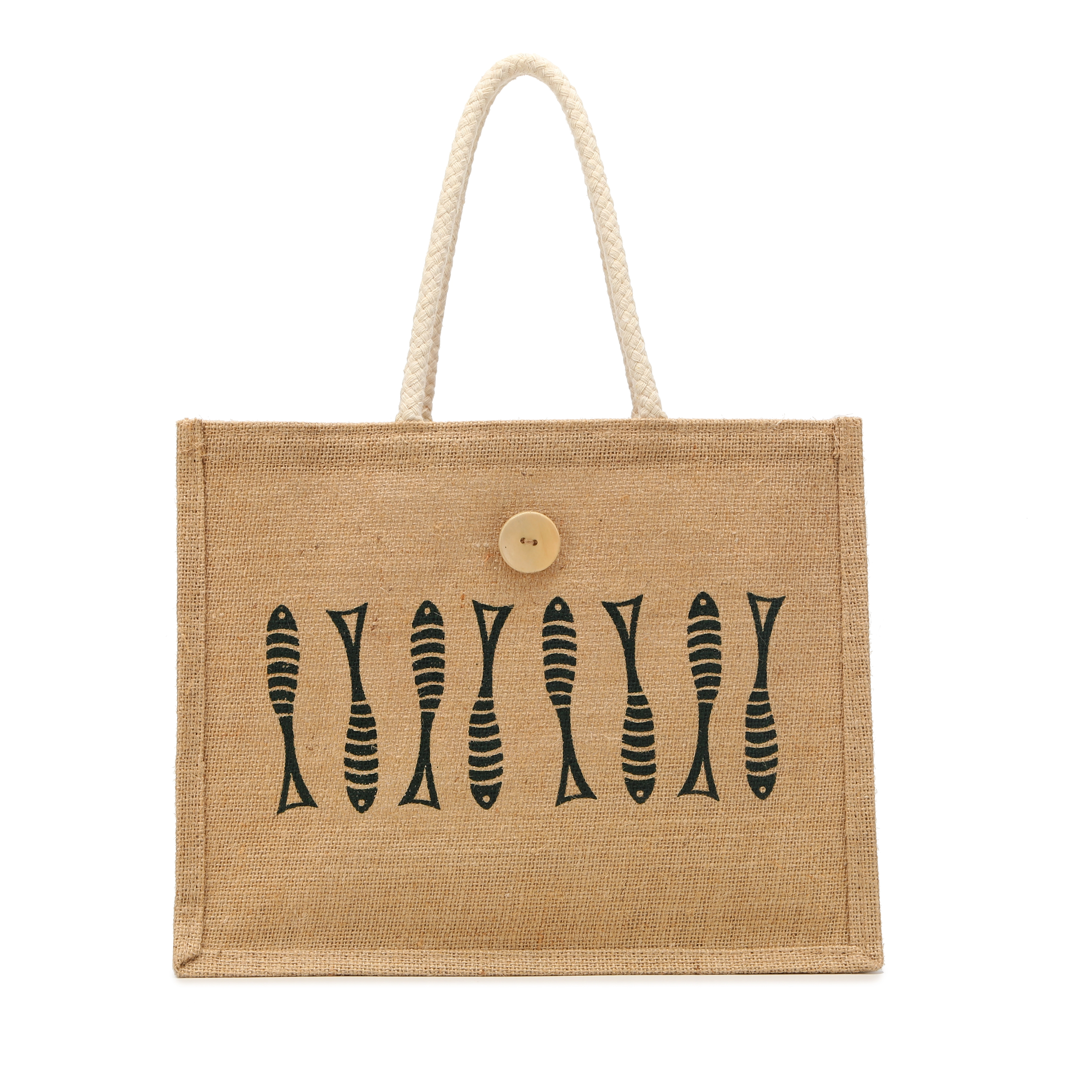 Lankin Jute Handbag Estilo casual Gran capacidad portátil Adecuado para desplazamientos 1
