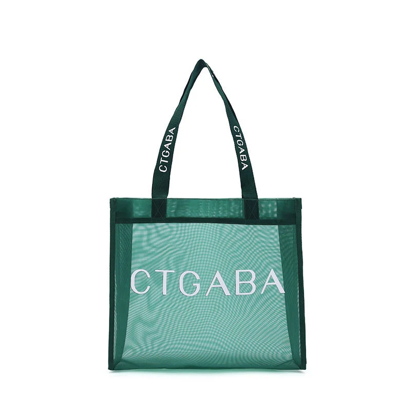 Diseño de malla de bolsas de playa para mujeres de Lankin Gran capacidad adecuada para compras 1