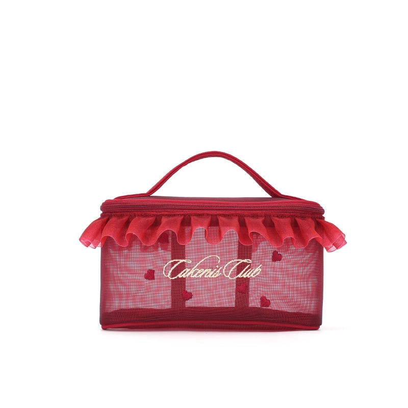 LANKIN Mesh Handbag Portable with Large Capacity for Toiletries 1