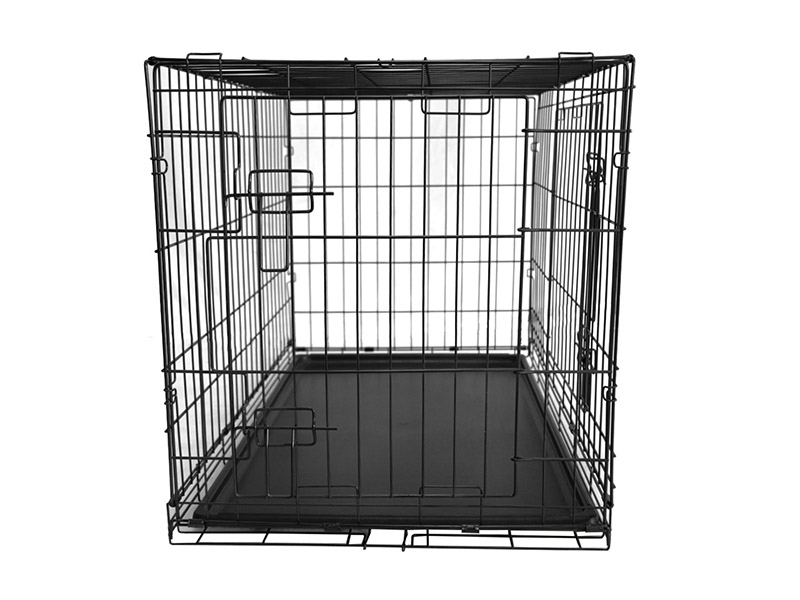 Vente chaude cages résistantes de chien de cage de chien de grillage d'acier noir avec le plateau 1
