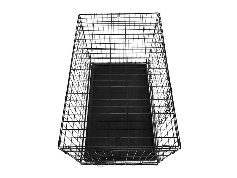 Vente chaude cages résistantes de chien de cage de chien de grillage d'acier noir avec le plateau 5