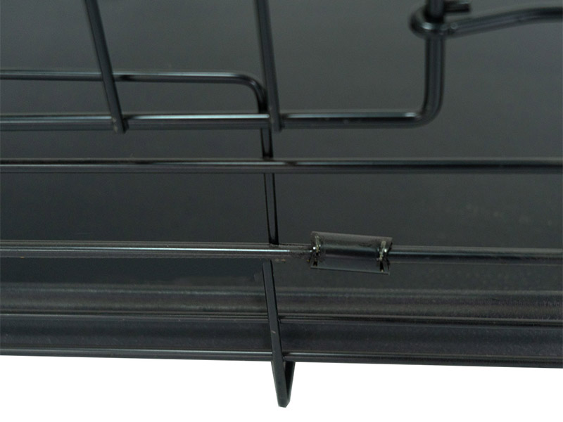 Vente chaude cages résistantes de chien de cage de chien de grillage d'acier noir avec le plateau 8
