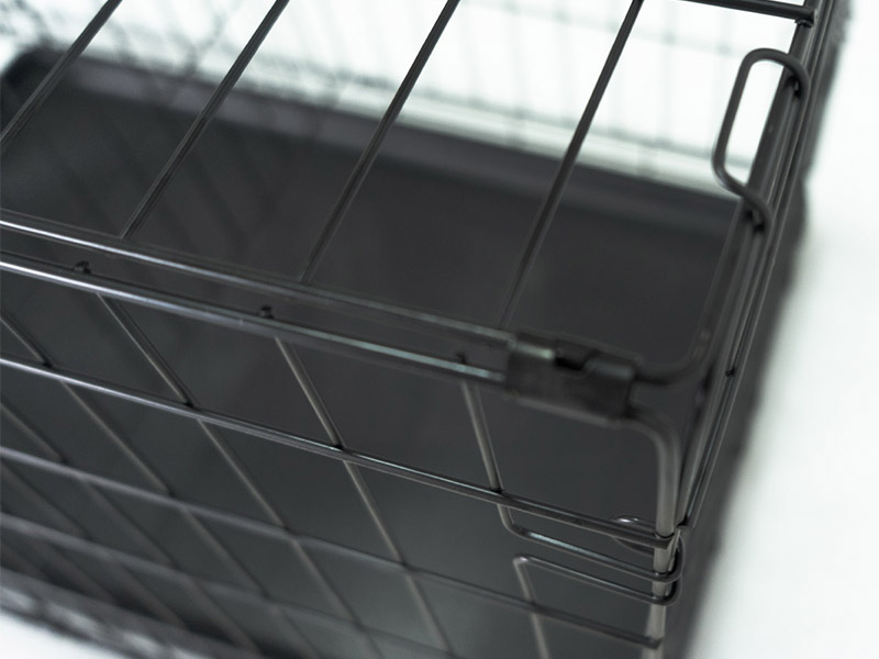 Vente chaude cages résistantes de chien de cage de chien de grillage d'acier noir avec le plateau 9