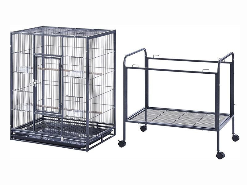 Black Steel Metal Pet Parrot Cage Premium Quality 9