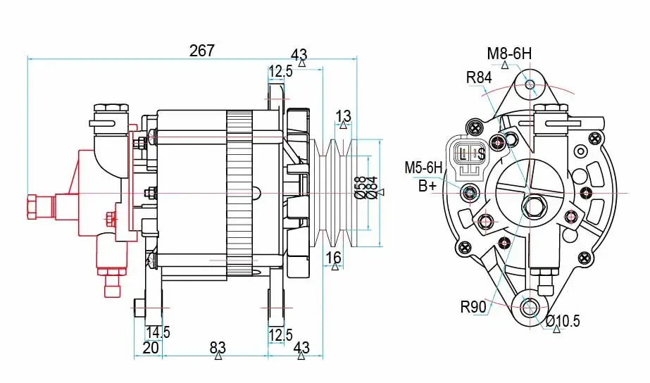 Qualitytop Alternator Manufacturers Bulk Production 14v Car Alternator 7