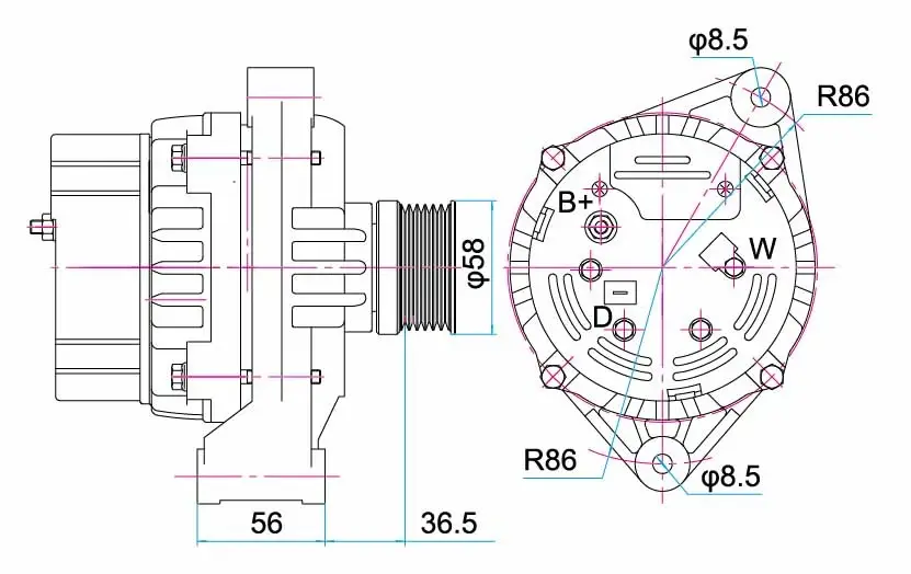 Auto Car Alternator for LADA 2110-1 6