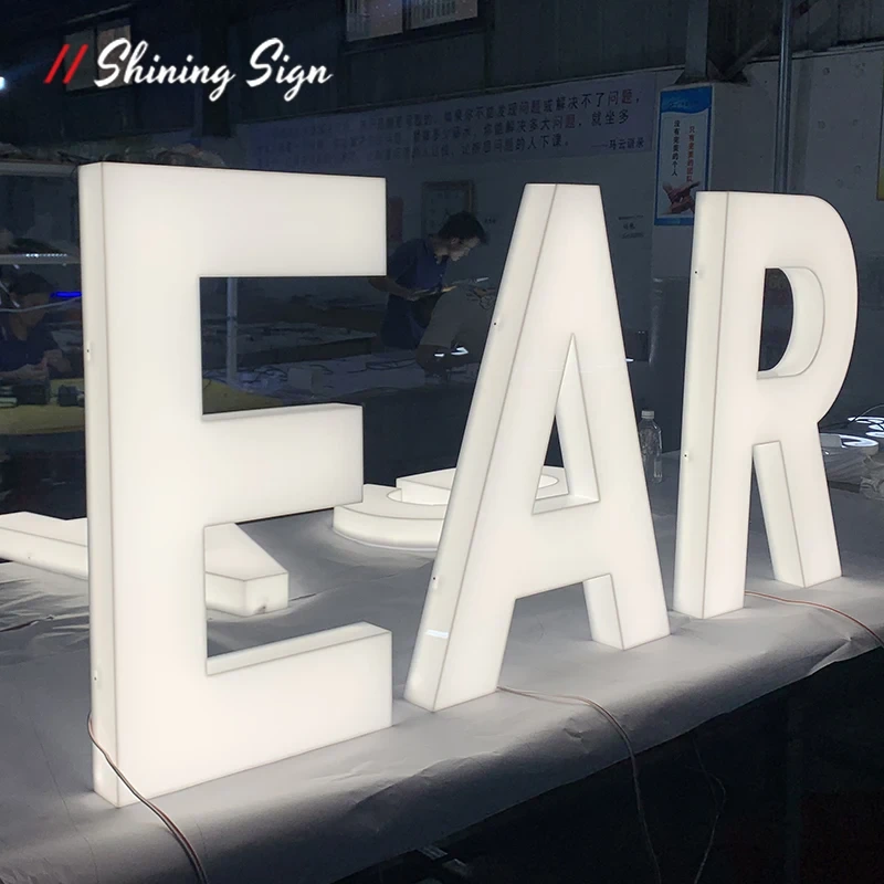 Shining Sign 3D Full Lighting Led Signage Custom Acrylic All-over Luminous Letters Signs Building Hotel Advertising Logo Outdoor 1