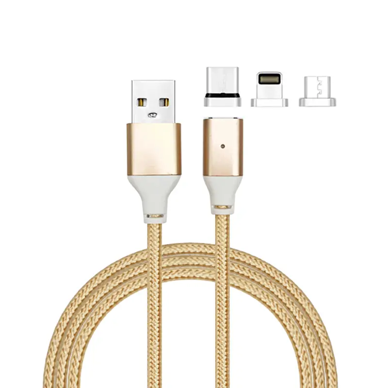 3 in 1 magnetic cable nylon braided  usb cable 1