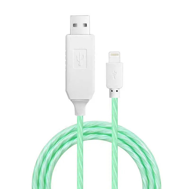 New Arrival Flowing Visible LED Light-Up USB Data Sync Charger Cable for iPhone SXD151 4