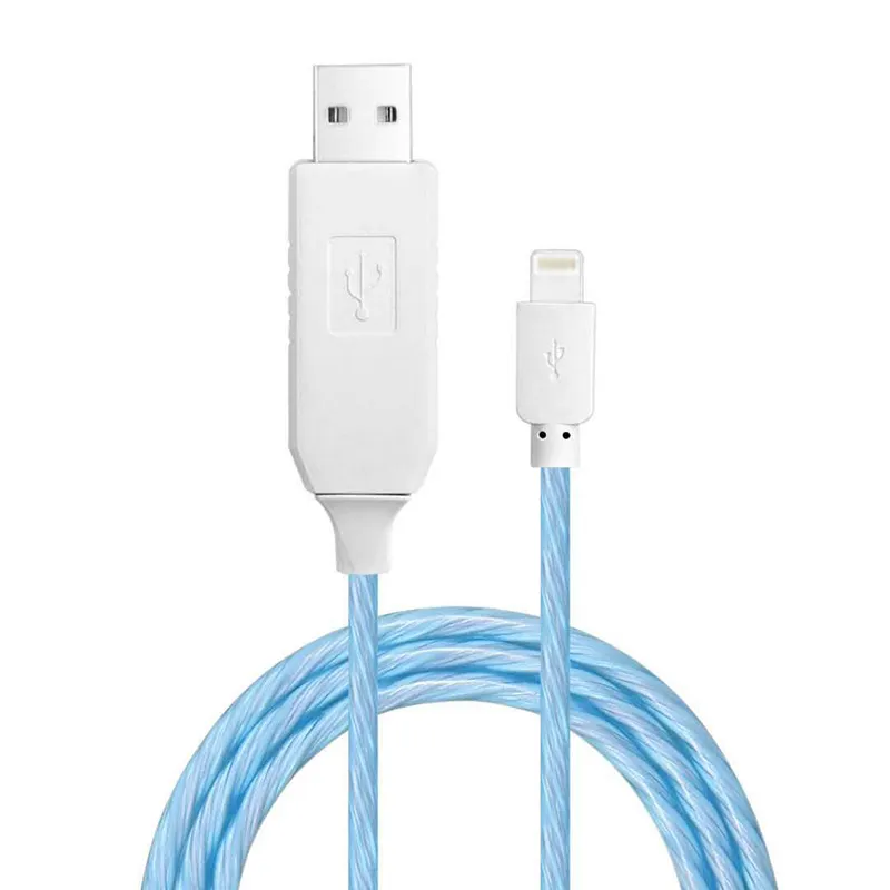 New Arrival Flowing Visible LED Light-Up USB Data Sync Charger Cable for iPhone SXD151 3