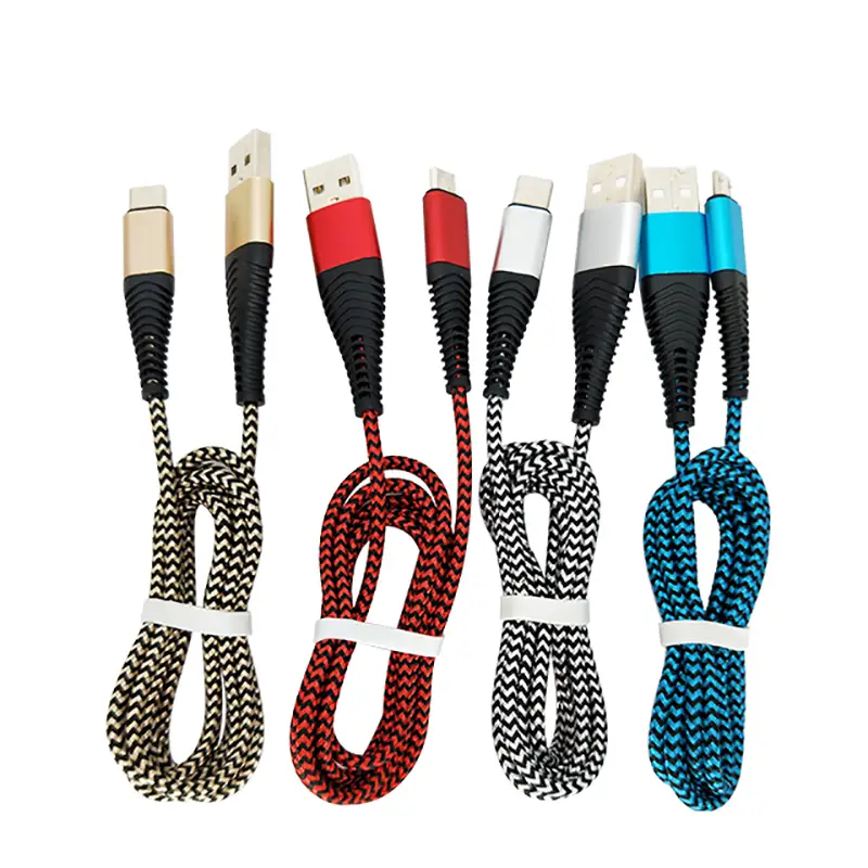 New design alu head 5V 2A nylon braided usb cable 1