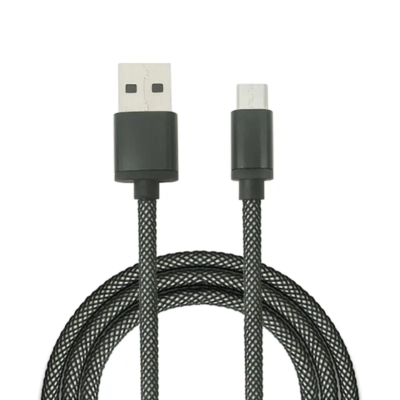 1M/2M/3M charging sync data fishnet braided micro usb cable for Android Samsung SXD119 1