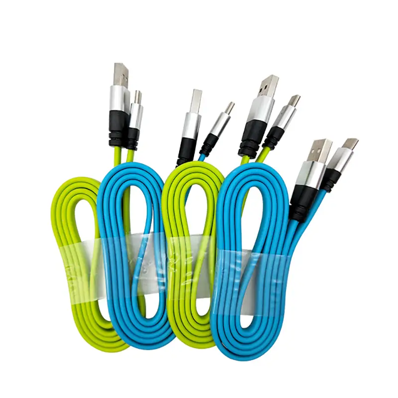 Colorful flat TPE Usb A to usb C usb data cable 3 feet 1 meter for mobile phone charging SXD125 1