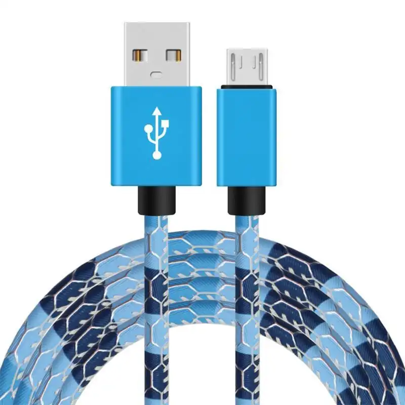 Colorful leather pattern 1M micro usb cable for Android device phone 1