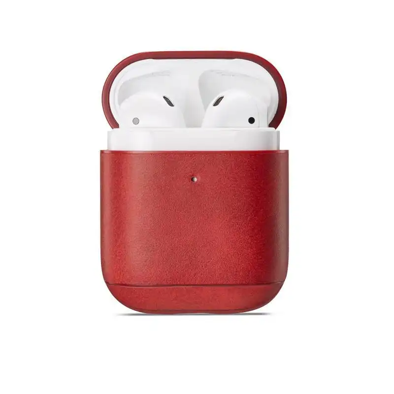 Microgroove leather airpods case for apple airpods 1 & 2 1