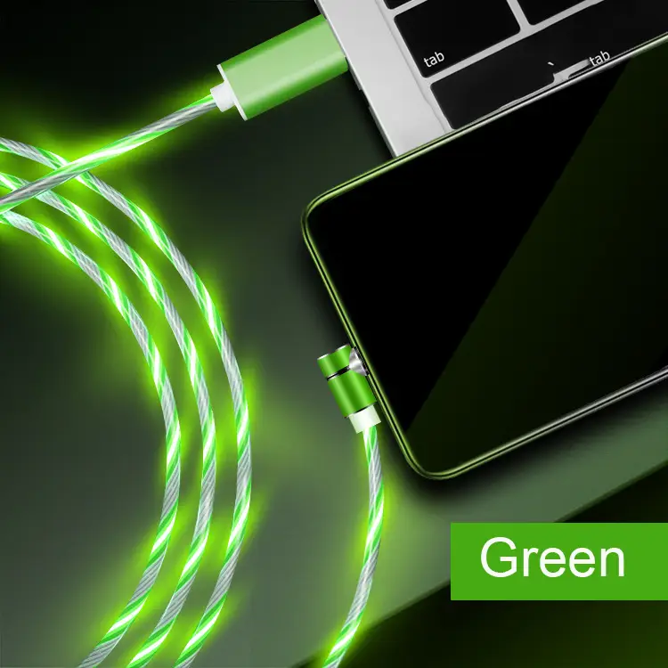 360 ° magnetic 3 in 1 led flowing charging usb cable with data transfer SXD146-2 1