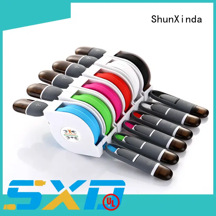 retractable charging cable retractable gift nylon ShunXinda Brand multi charger cable 1
