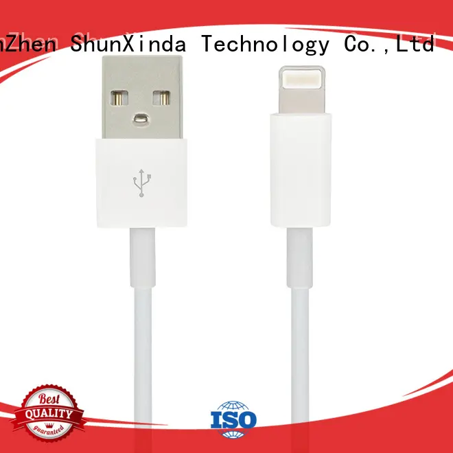 Hot leather iphone usb cable oem charging ShunXinda Brand 1