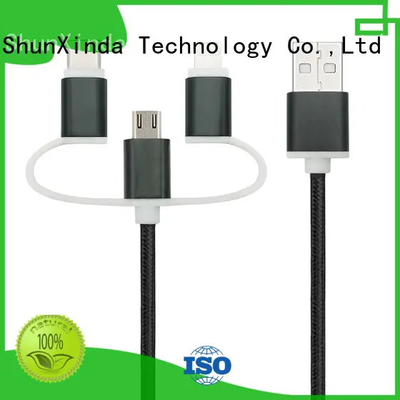 retractable keychain coiled multi charger cable ShunXinda Brand 1
