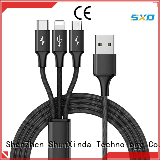 ShunXinda Brand nylon charging popular retractable charging cable mobile 1