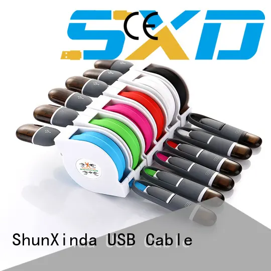 Quality ShunXinda Brand retractable charging cable keychain braided 1