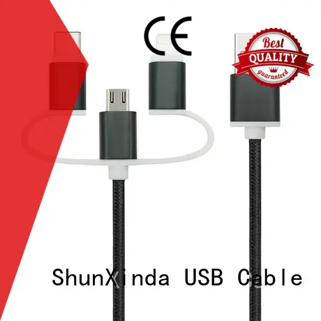Custom braided multi charger cable fast ShunXinda 1