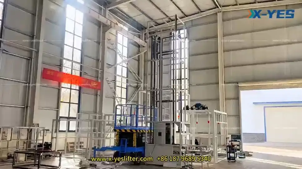 alt="X-YES લિફ્ટર બોક્સ માટે સતત વર્ટિકલ કન્વેયર"