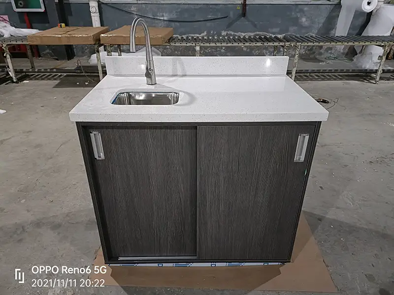 GST-112 Minibar d'hôtel de table en quartz GCON 20 mm avec robinet d'évier & 1