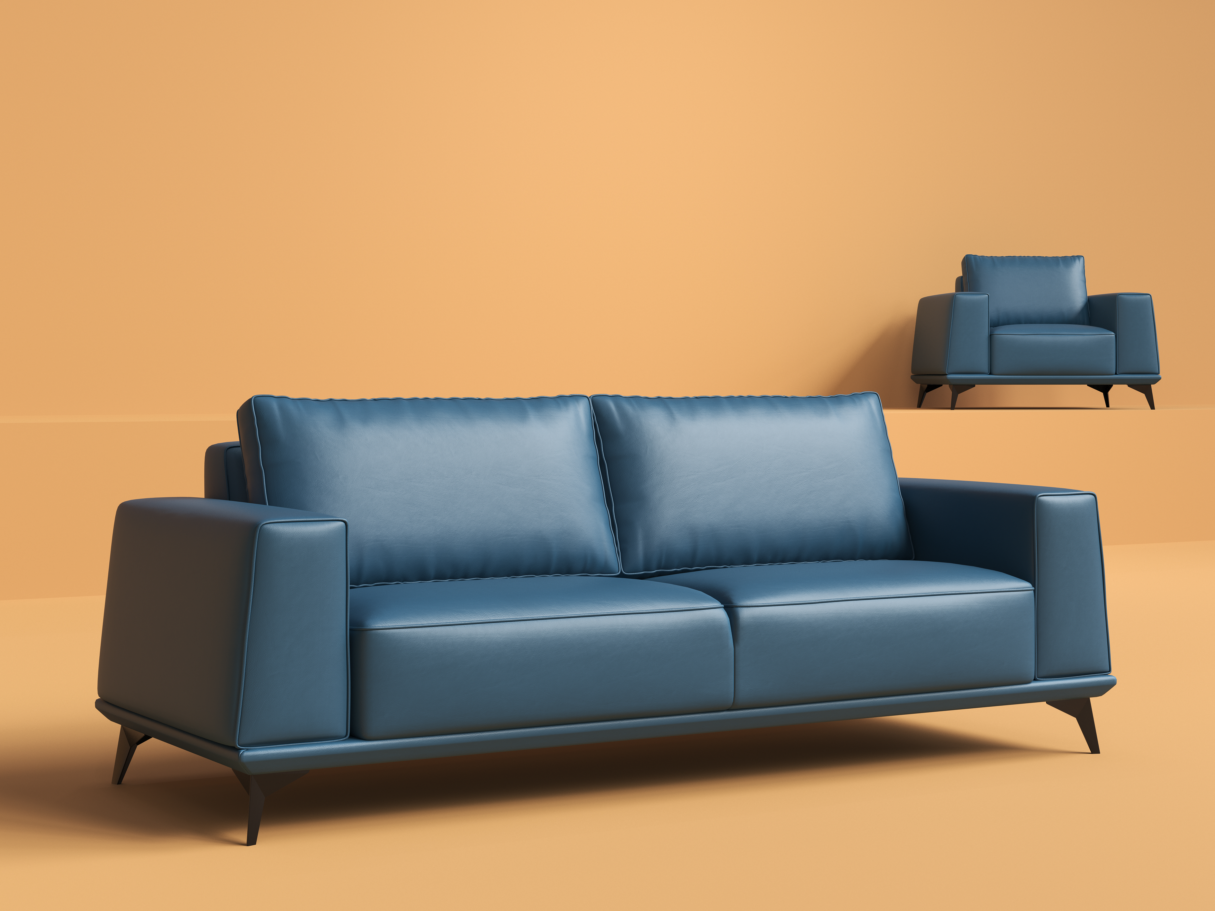office sofa blue