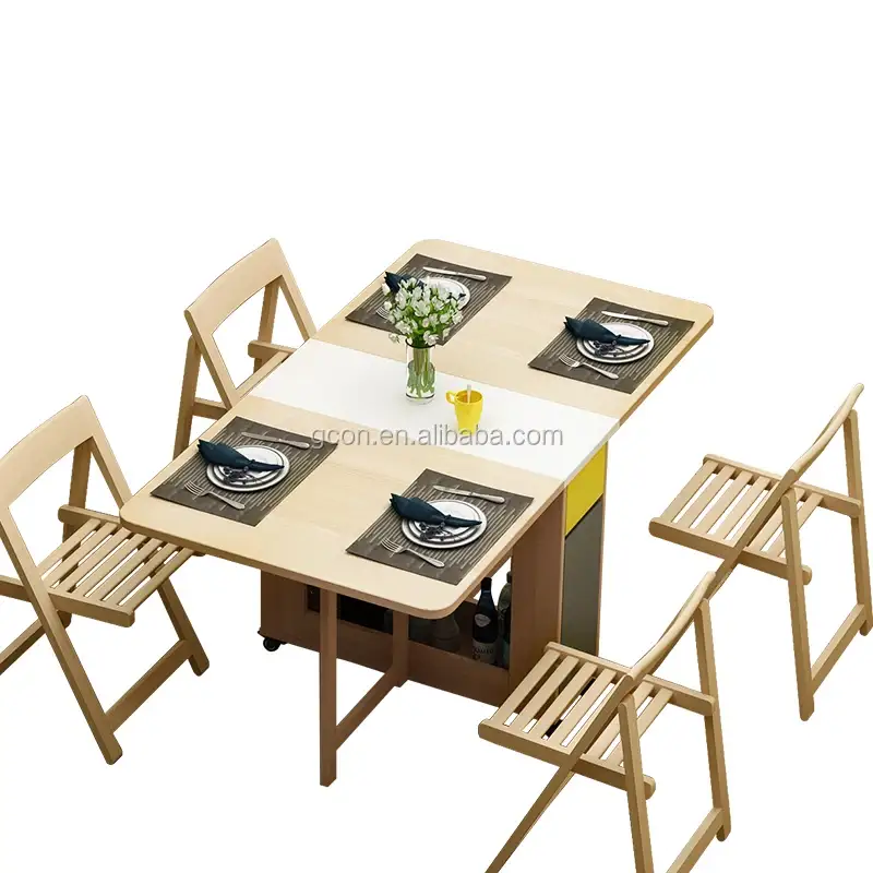 Table de dîner pliable multifonctionnelle Gcon avec chaises 1