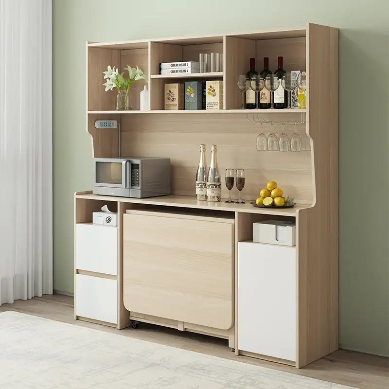 Tavolo da pranzo da cucina di alta qualità Set tavolo da pranzo pieghevole con armadietto laterale 1