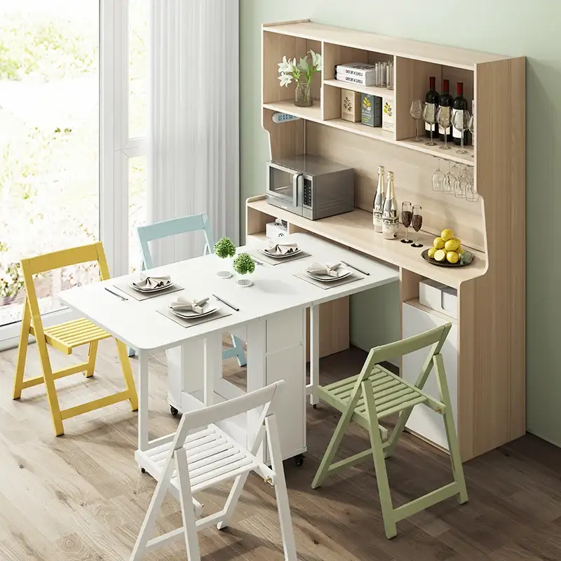 Tavolo da pranzo pieghevole moderno per piccolo appartamento fornito in fabbrica 1