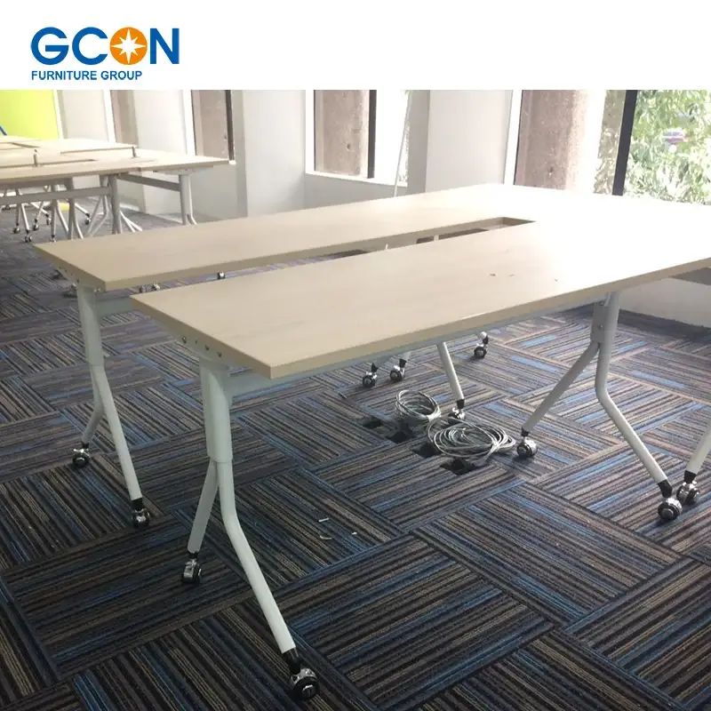 Bureau d'école à table pliante extensible pour centre de formation pour 2 personnes 1