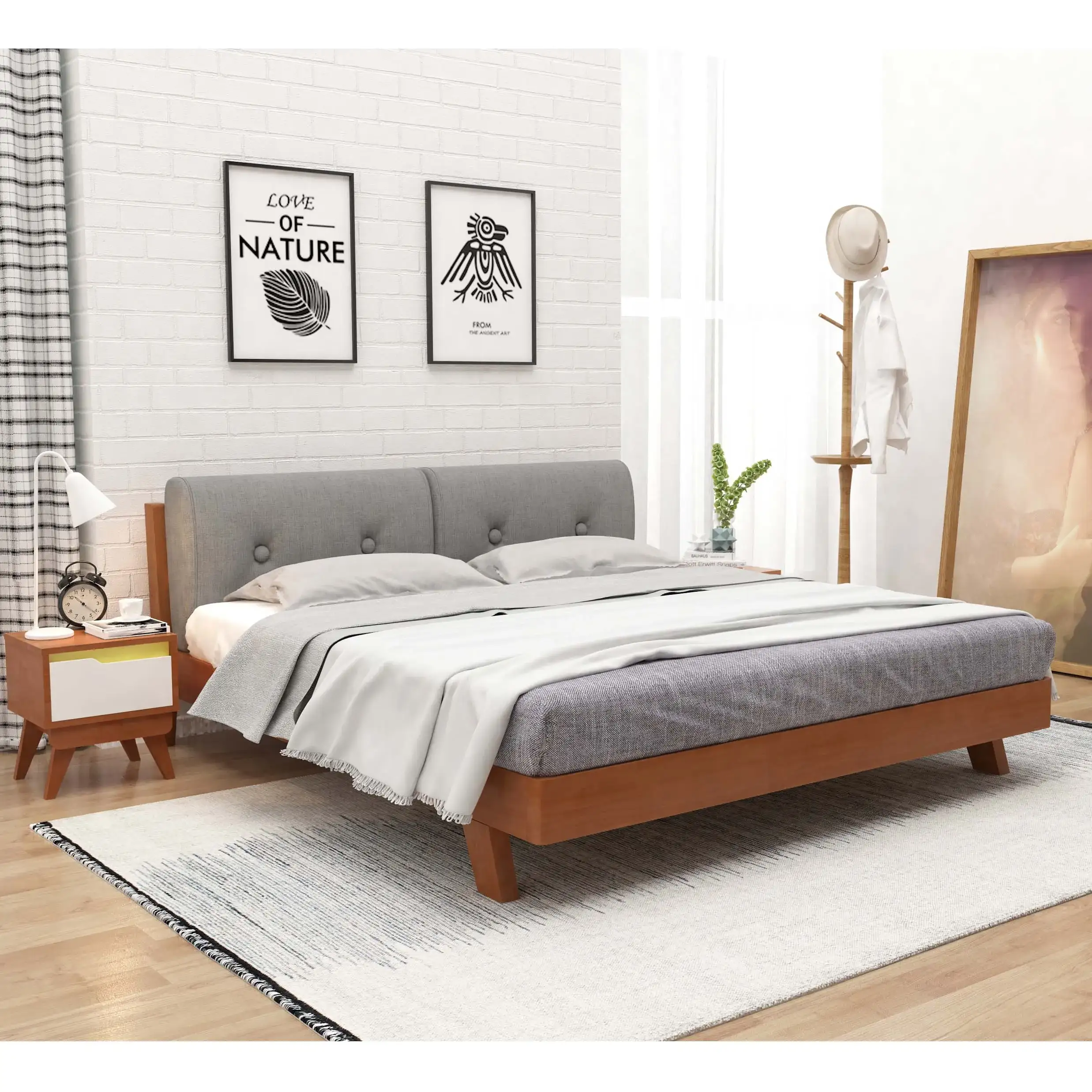 Mobili per camera da letto moderni ed economici, struttura del letto, letti in legno, letto a castello per appartamento in affitto 1